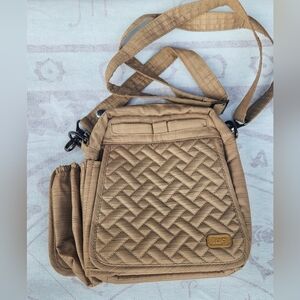 Lug Happer Small Organizer Crossbody Bag Camo Lug Tandem Tan